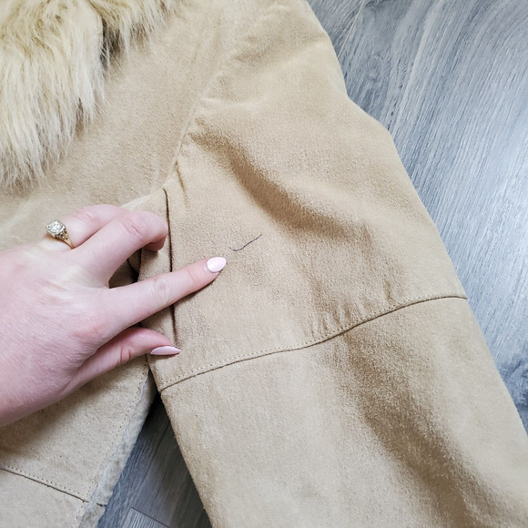 Vintage Penny Lane Coat Women's Large Long Leather Fur Boho Classic 90s Y2K - Picture 11 of 16